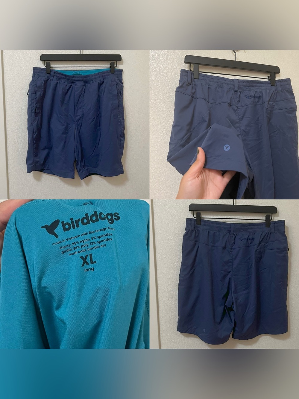 •BIRDDOGS• Original Short Built In Loner Blue XL Tall